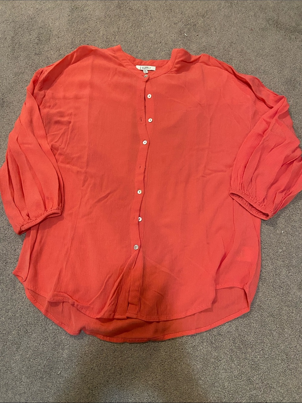 Z Supply Coral Button-Front Blouse